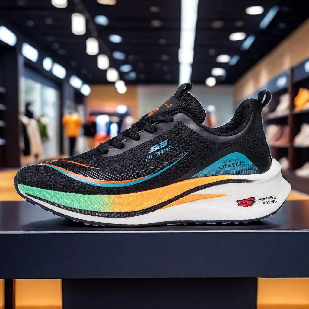 

Кроссовки для бега Легкие удобные спортивные кроссовки для спортзала Кроссовки для марафона с углеродной пластиной Мужские повседневные кроссовки AirCushion Sports 39 чёрный