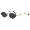 New fashionable rhombus metal full frame sunglasses, high-end beach sunshades, simple European and American sunglasses