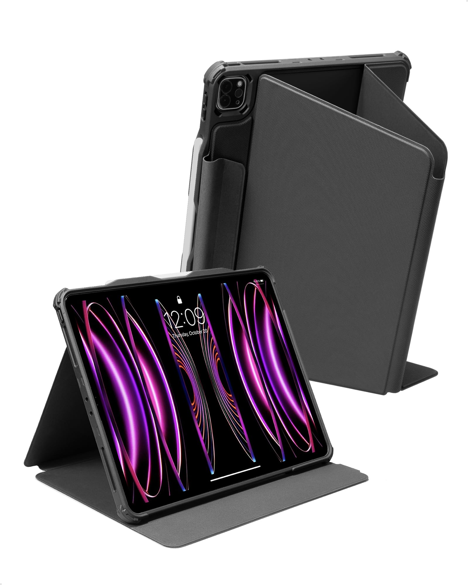 

Чехол tomtoc iPad Pro, совместимый с Generation Pen Storage, магнитный чехол, полная защита, ударопрочность, 3 режима, вертикальная подставка, iPad Pencil 2nd