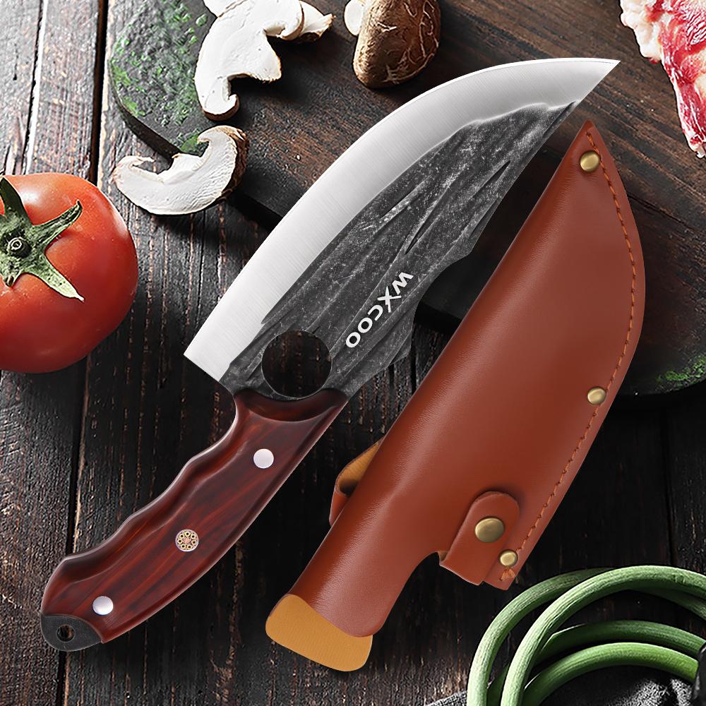 Professional Chef Knife Forged Stainless Steel Boning Knife Kitchen Knives Multifunctional Meat Slicing Cutter with Cover