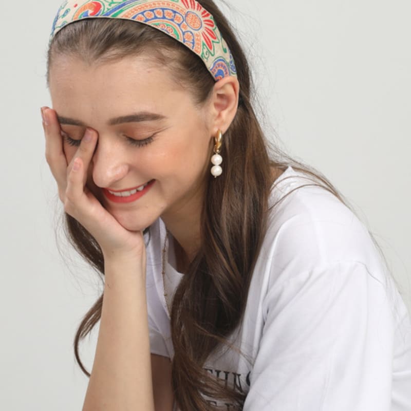LALA Imported Ethnic Hairband P-IVORY/JAC