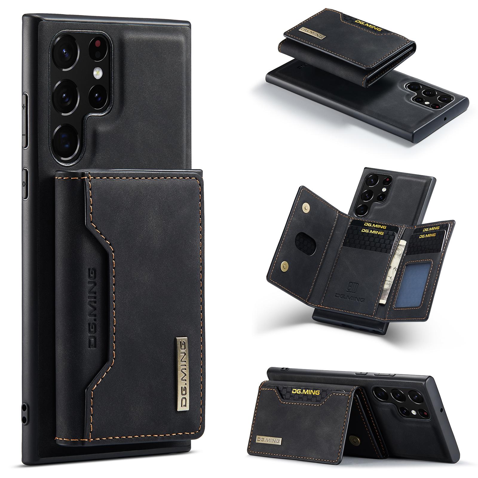 DG.MING M2 Series for Samsung Galaxy S26 Ultra PU Leather Tri-Fold Multiple Card Slots Holder Pocket Purse
