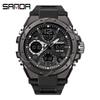 Sanda Men's Multifunctional Dual Display Luminous Waterproof Sports Watch for Teens