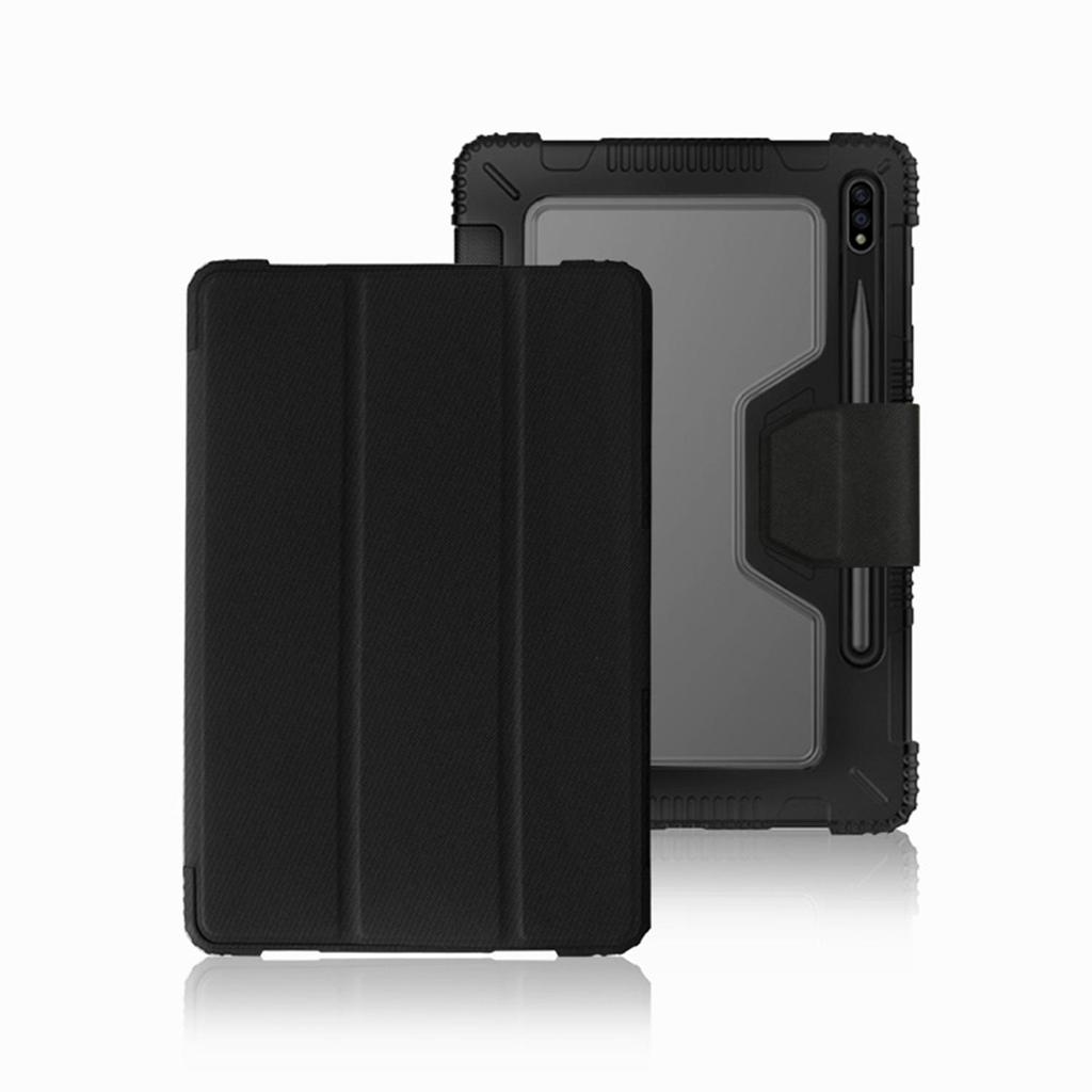 Beskyttelsesetui i skinn med magnetisk feste for Samsung Galaxy Tab S7/S8 Plus 12,4" nettbrett