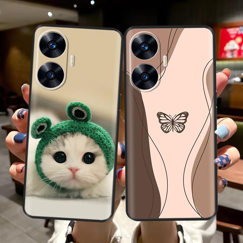 Θήκη Κινητού Για Realme C55 Μόδα Μαλακή Υγρή Σιλικόνη Πλήρης Προστασία Πίσω Κάλυμμα Για Realme Narzo N55 Θήκη C 55 RMX3710 Fundas