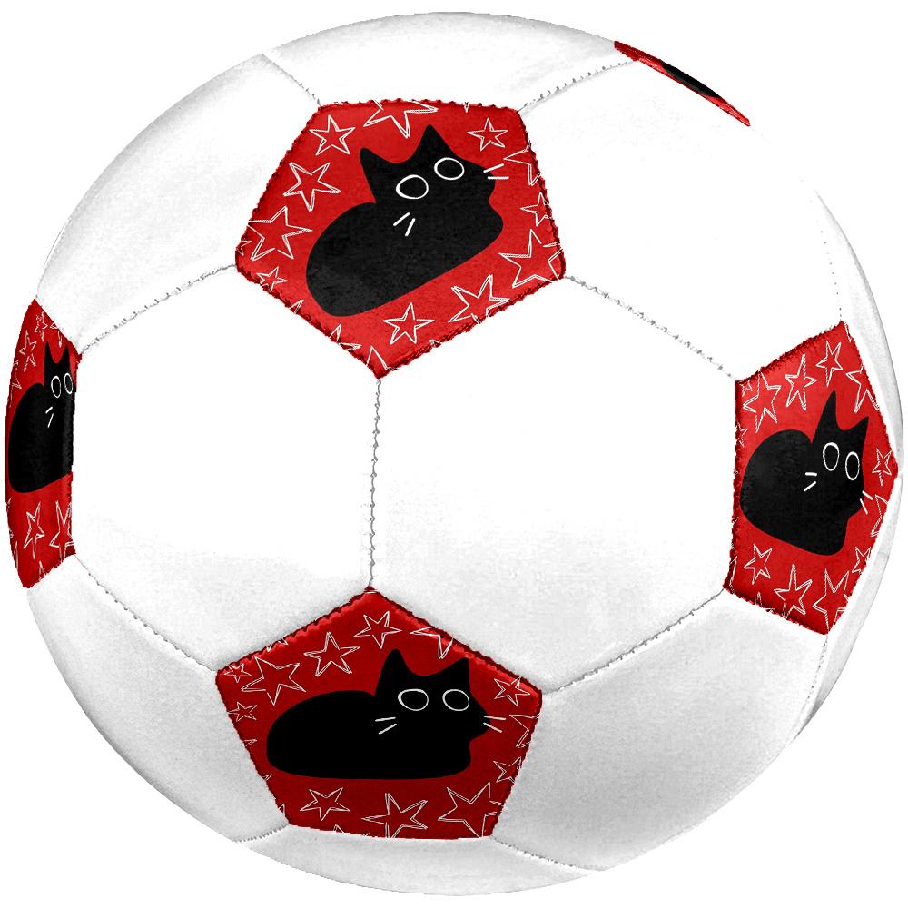1pc Black Cat Stars Soccer Ball Size 5 Football Machine Sewn Indoor/Outdoor Universal Football Q66