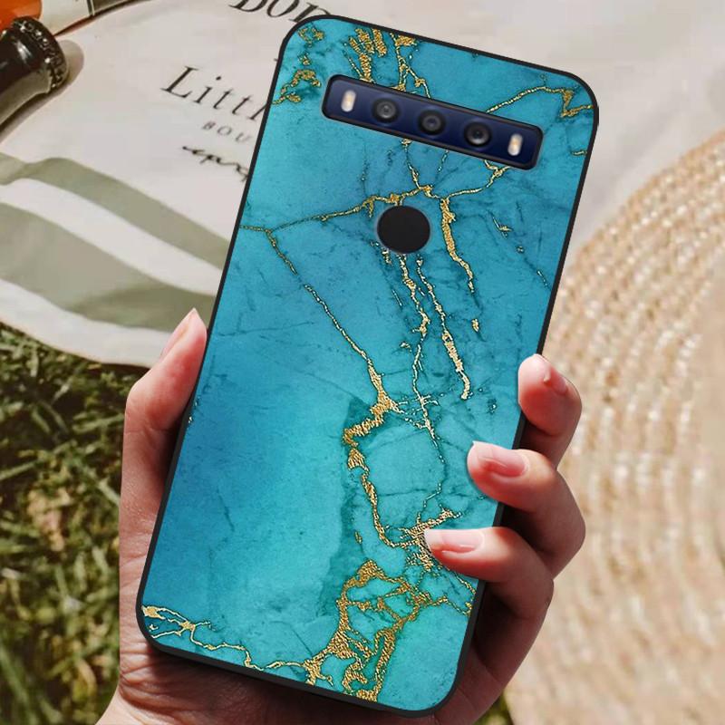 For TCL 10 SE Case Black TPU Silicon Shell For TCL 10SE Phone Cover Tcl 10se Cases T766H T766J T766U T766A Fundas Bumper Marble
