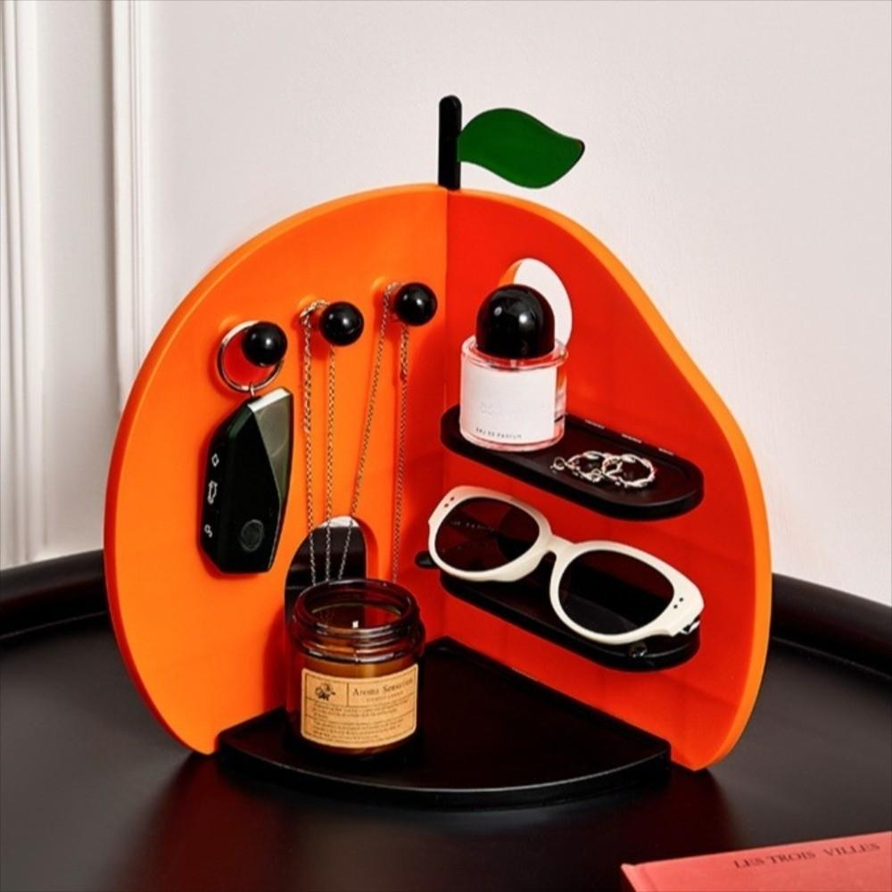 Space Saving Orange Jewelry Storage Rack Ornaments Stable Jewelry Display Tray Key Holder Detachable Multi-layer Display Stand
