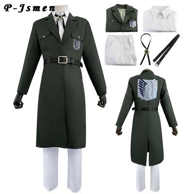 Attack On Titan Anime Kostium Cosplay Shingeki No Kyojin Płaszcz Kurtka Żołnierza Strój Korpusu Zwiadowczego na Halloweenową Imprezę Tematyczną dla Dorosłych