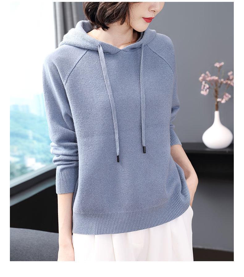 Women's Trendy 2024 Korean-Style Short Hooded Sweatshirt: New Color, Knitted Base Layer for Spring/Autumn