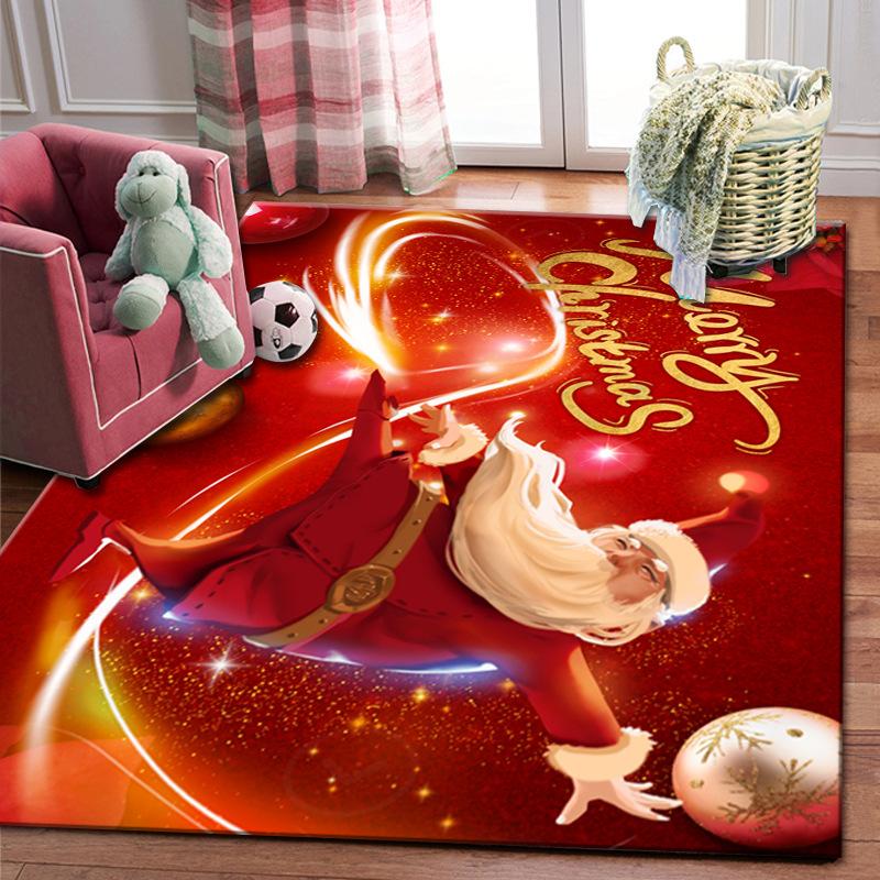Modern Cartoon Style Christmas Carpet Home Decoration Entrance Hallway Carpet Living Room Bedroom Floor Mat Kitchen Non-slip Rug