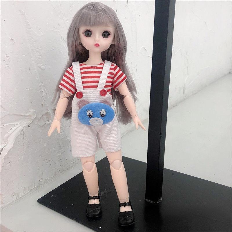 30CM mini pohyblivá kloubová panenka Dívčí hračka 3D Big Eyes BJD Princess Kompletní oblečení Kolekce šatů Dětská panenka Dárek