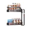 Rotatable 2-Tier Corner Wall-Mounted Kitchen Spice Rack