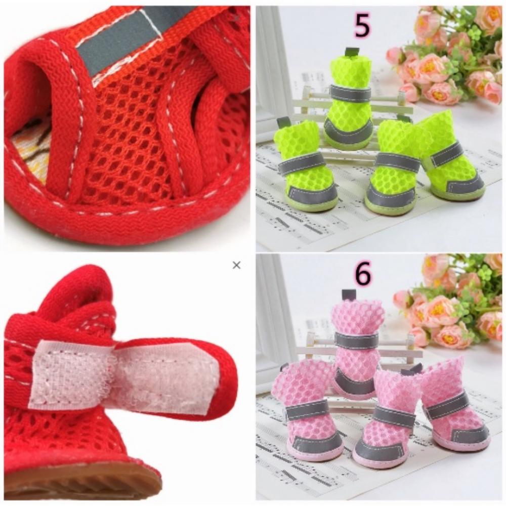 Summer Dog Shoes Breathable Mesh Puppy Pet Dog Shoes For Small Dogs Cats Cute Anti-Slip Chihuahua Pug Sandals Shoe Candy Colors