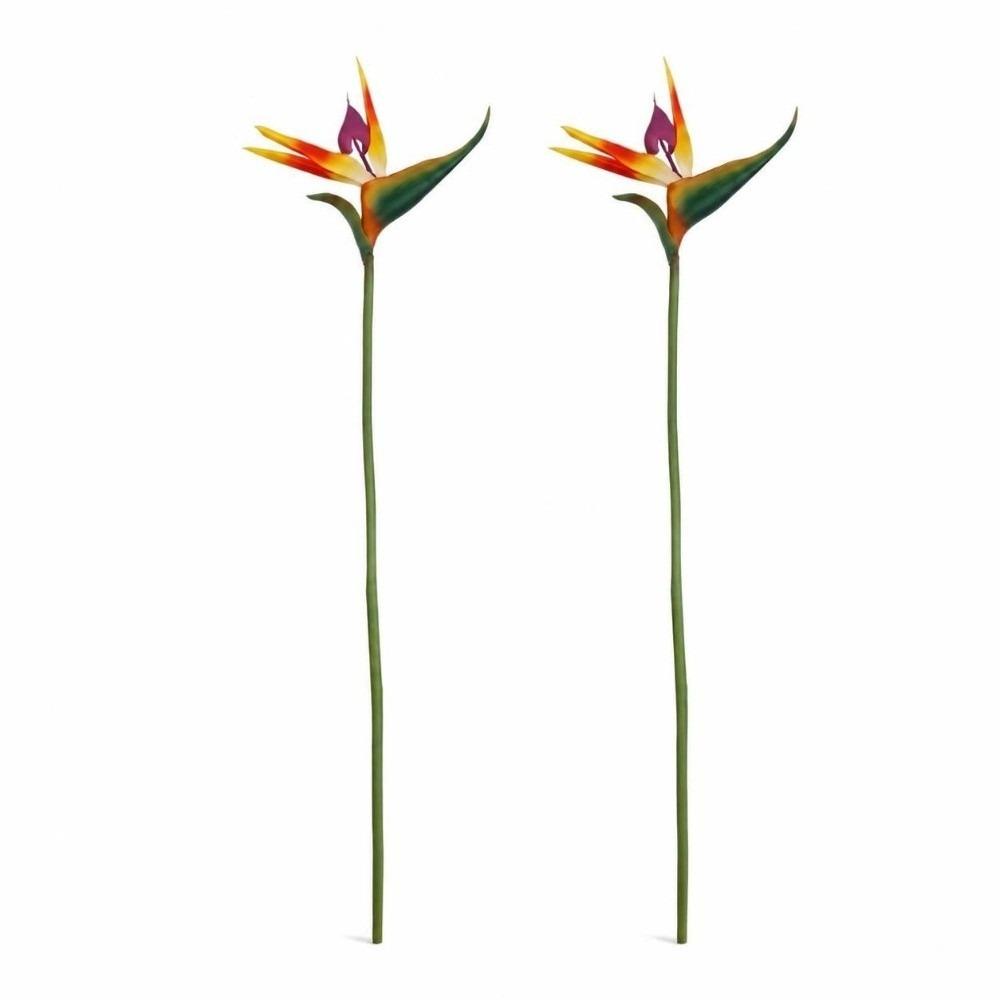 2 Pcs PU False Paradise Flower Plant 23.62in Artificial Paradise Flower Plants for Office