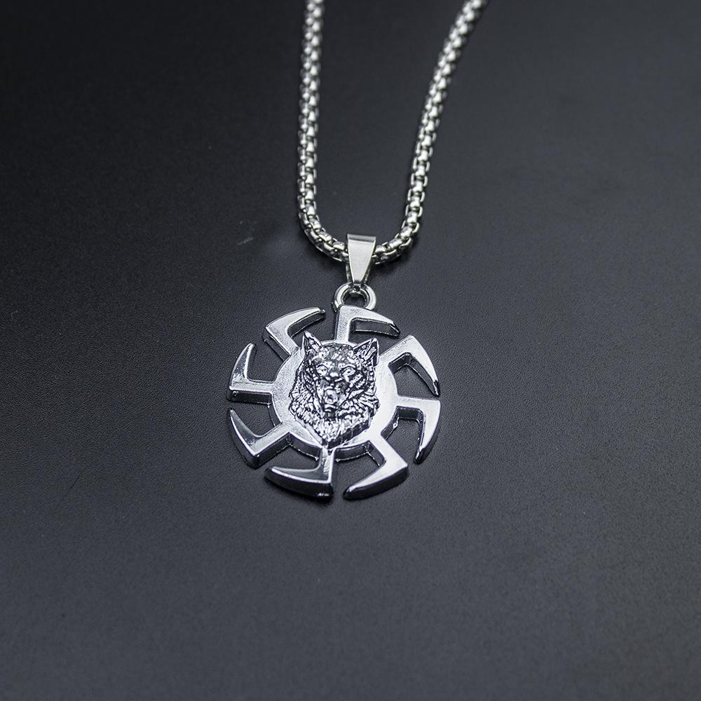 Necklace Men'S Korean Trendy Men'S Necklace Wind Wheel Student Pendant Domineering Necklace Hip Hop Free Pendant