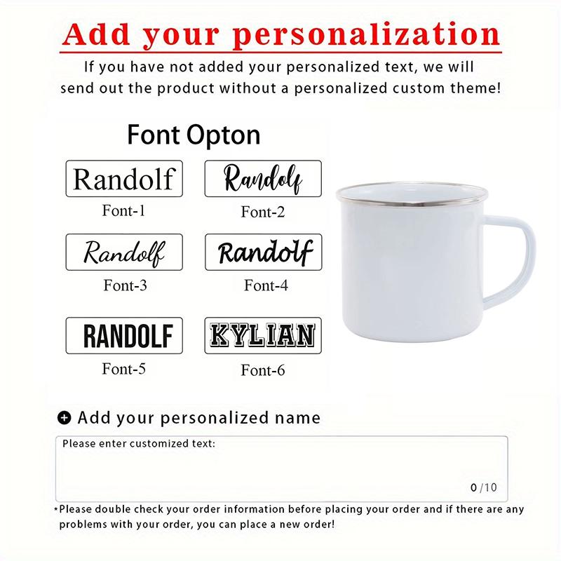 Customized Enamel Mug , Office Water Cups, Personalize football Name, Beer Mug Breakfast Milk Tea Coffee Cup, 350ml F1 белый