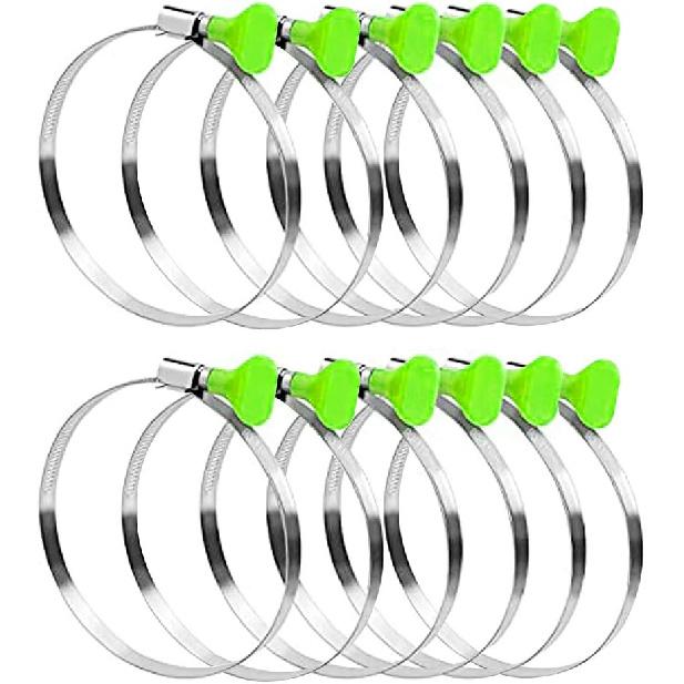 4 Inch Key Hose Clamp 12packs Key-Type Adjustable Stainless Steel Hose Clamps, dust collection hose clamps, air hose clamps, Pipe Clamp, Worm Gear
