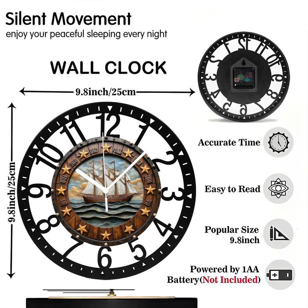 25cm Creative Iron Round Wall Clock for Design Enthusiasts