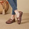 Women's Sandals Shoe Flat and Comfortable HoleHole Mary Jane Shoes Women Genuine Leather Summer Hollow Out Female Shoes