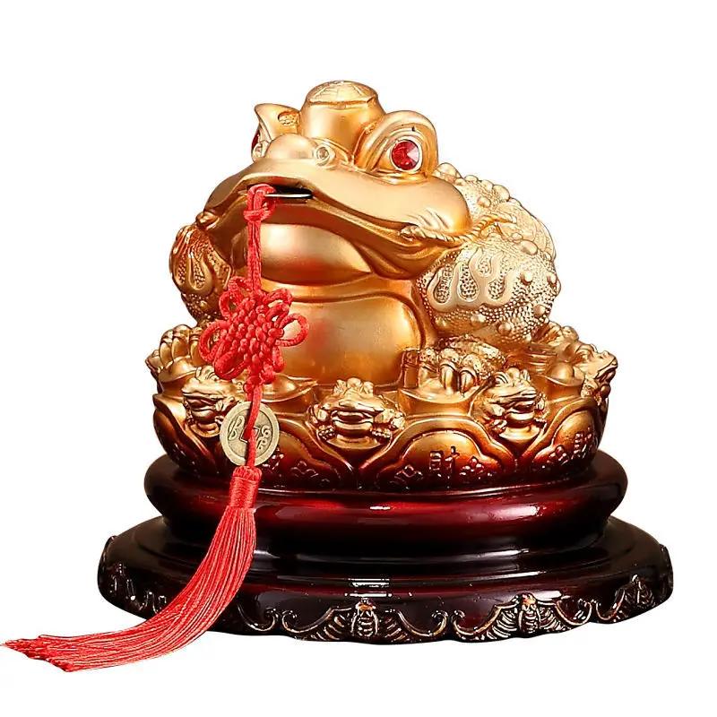 Golden Toad Ornaments for Household Decoration, Large Piggy Bank, Golden Toad, Office, Shop Opening Gifts, New