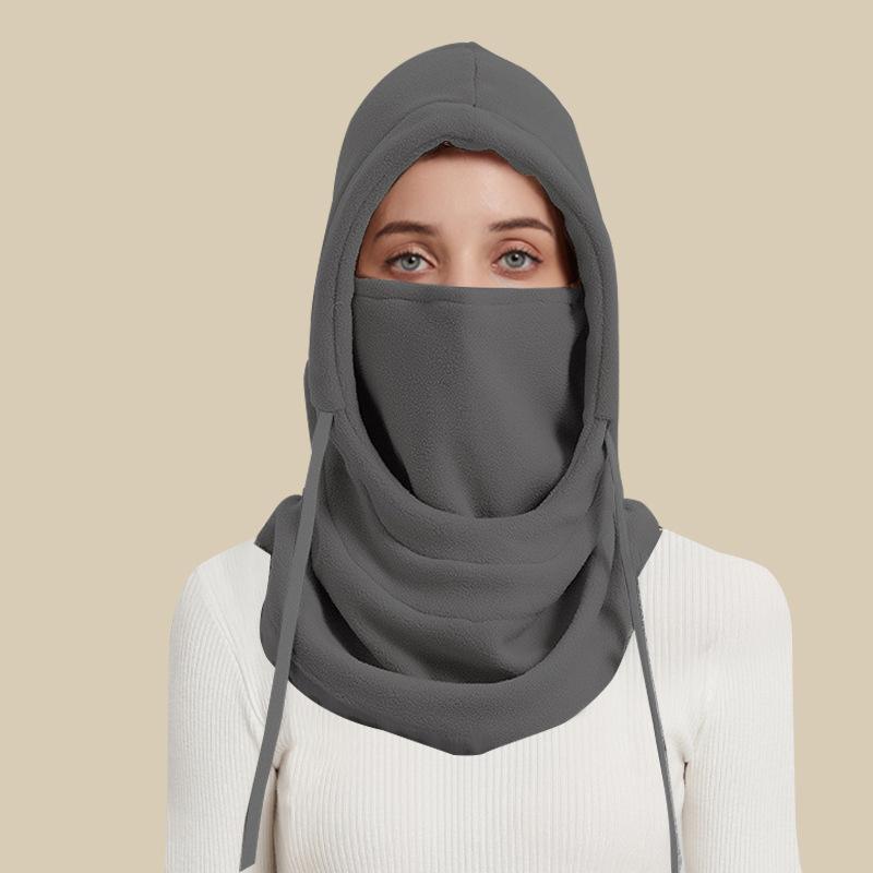 Femme Hiver Chaud Cagoule Bonnet Peluche Chapeau de Ski Cache-Visage Cyclisme Bonnet d'Hiver Tête Cou Visage Chauffant Écharpe Polaire