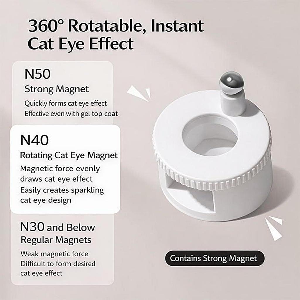Rotierender Katzenauge-Nagelmagnet Breiter Licht-Glaskugel-Effekt Multifunktional Starker Automatischer Nagelkunst-Magnet für Gel-Nagellack