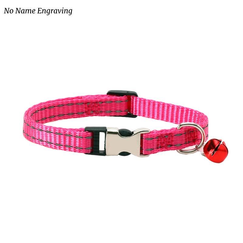 

Durable Nylon Cat Collar With Bell Reflective Free Custom Engraving Various Sizes Anti-lost Pet Collar