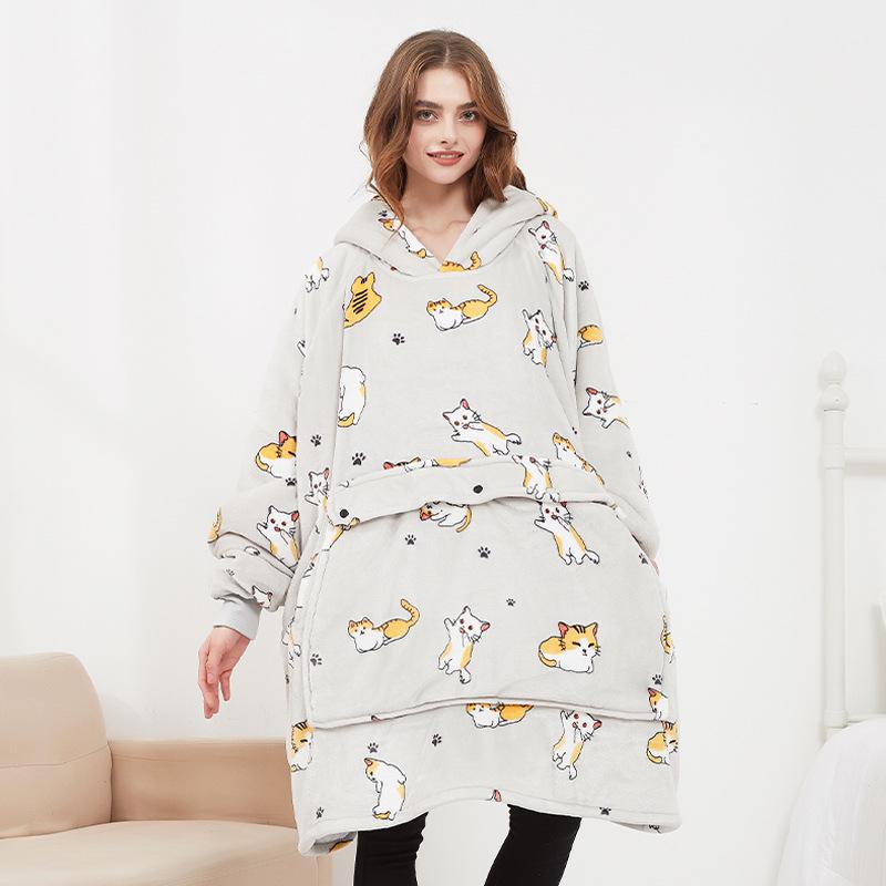 

USB Three-Zone Heated Hooded Blanket – Thick, Wearable, Large Size, European & American Style