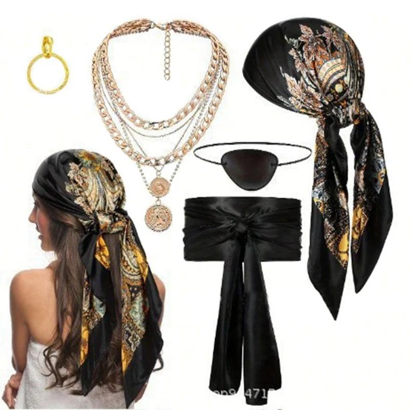 Women Halloween Pirate Costume Prop Set Halloween Party Decoration Women Halloween Pirate Costume Prop Set