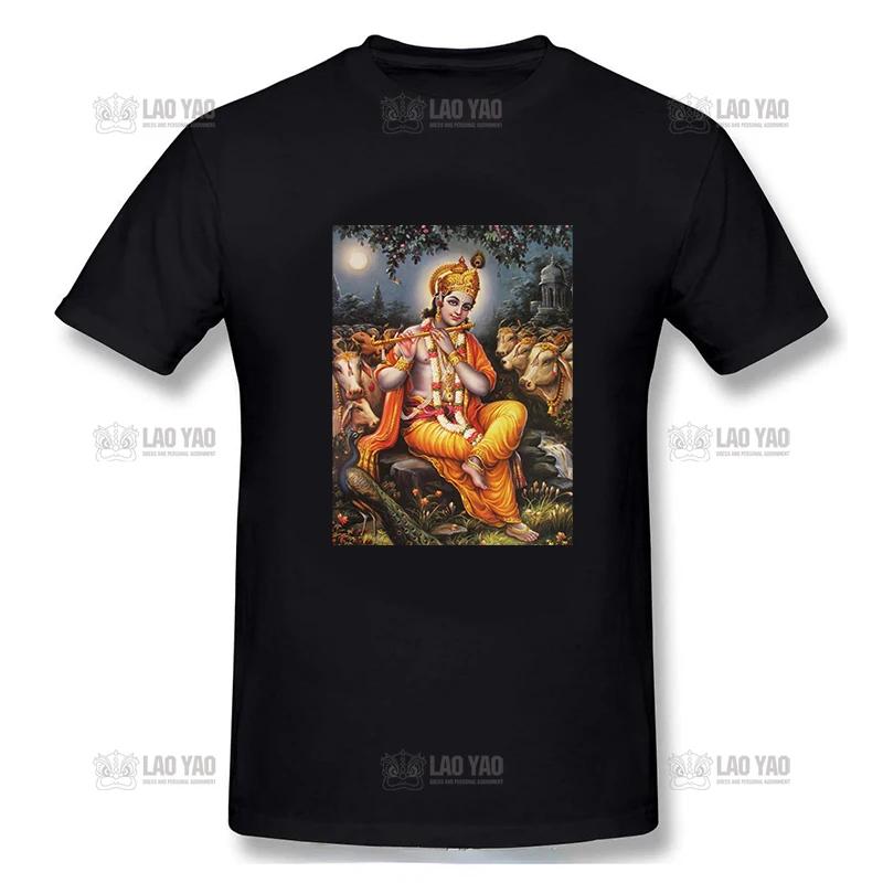 Krishna T Shirt Krishna Hare Krishna Man TShirt Awesome Woman Tee Shirt Summer Streetwear ShortSleeve Graphic Tshirt