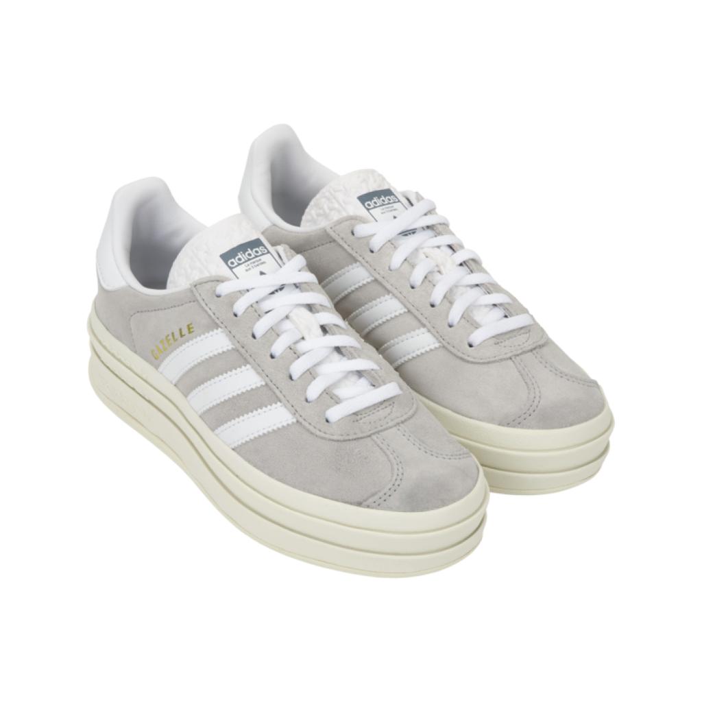 adidas Gazelle Bold Grey White Women Sneakers Grey-Two Cloud-White Core-White HQ6893