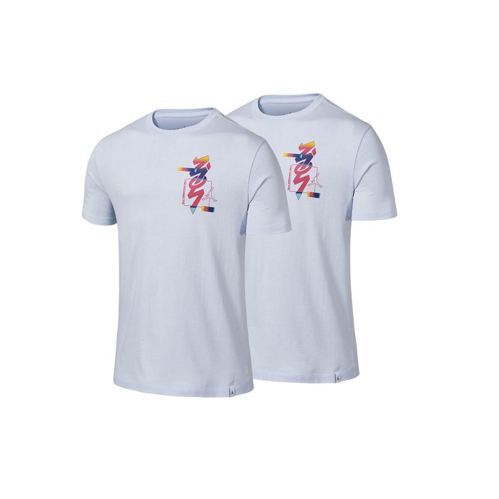 Jordan X Zion Collaboration American Vintage Letter Print Crew Neck Short Sleeve T-Shirt Men Tops White DR2125-453