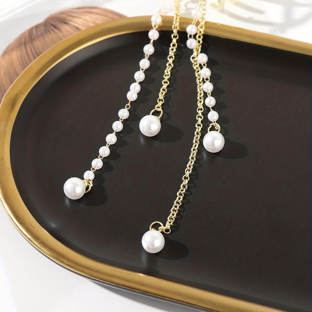 5.5cm Rhinestone Hollow Butterfly Pearl Tassel Hair Grab