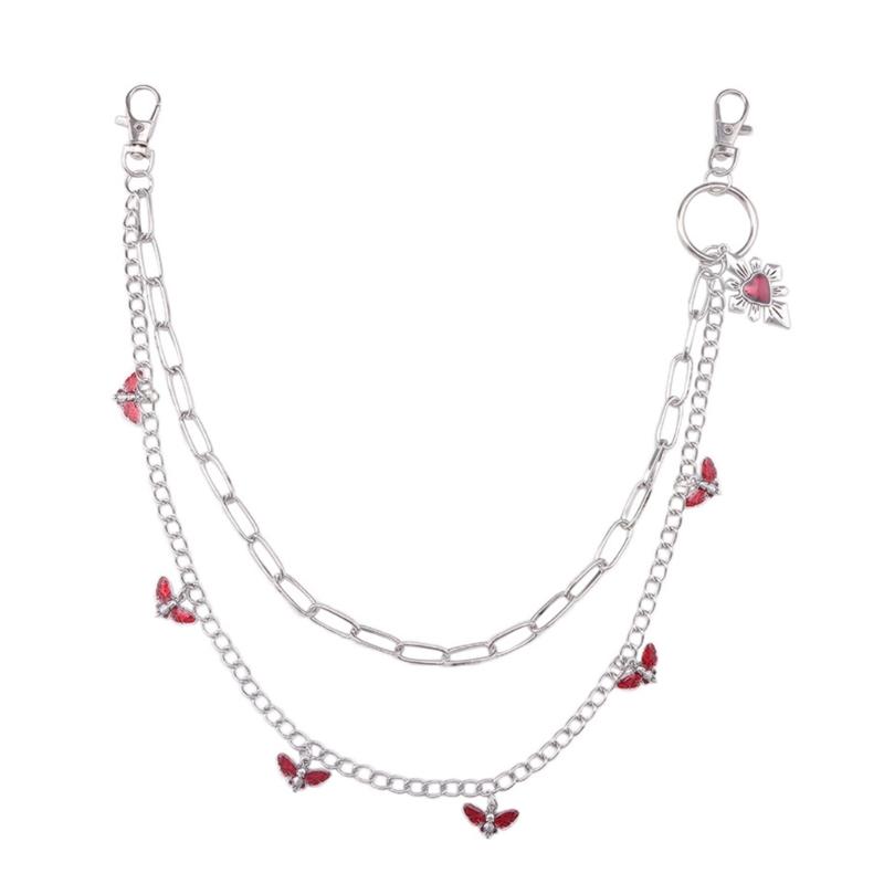 Metallic Pendant Waist Chain Lustrous Metal Pants Chain Charm Pendant for Teens Fashion Waist Decors Cool Trousers Chain