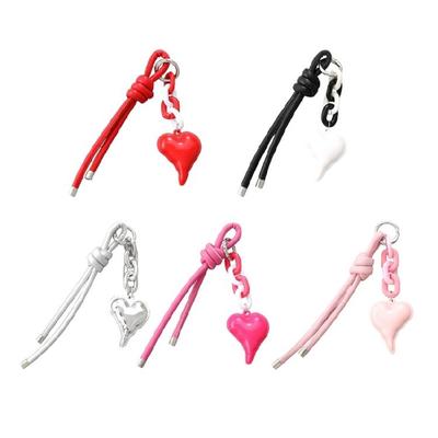Hjärta Flätat Nyckelring Väska Berlocker Plånbok Handväska Väskaccessoarer Ryggsäck Hänge Berlock Bilnyckelring Hängande Prydnader