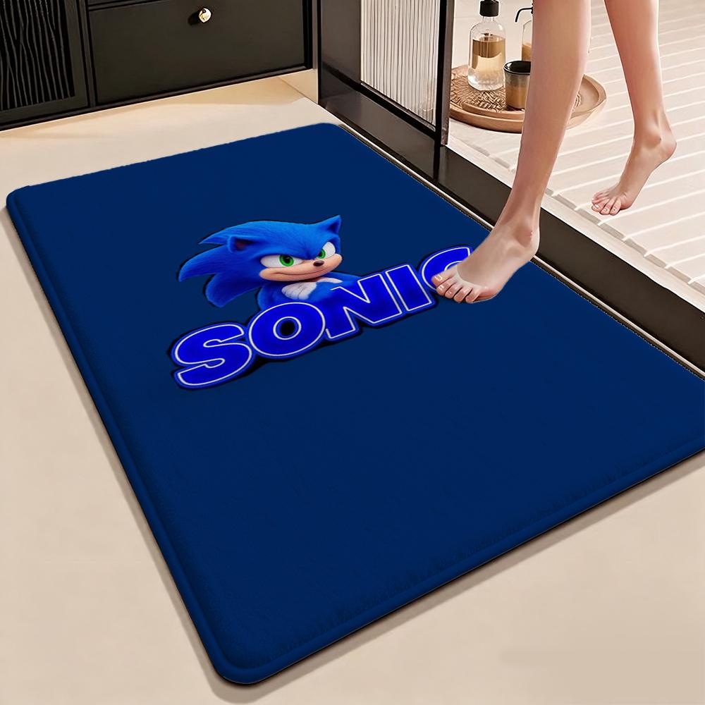 Sonic Hedgehog Carpet Bath Mat Plush Rug Small Rug Living Room Rug Bedroom Rug Machine Washable