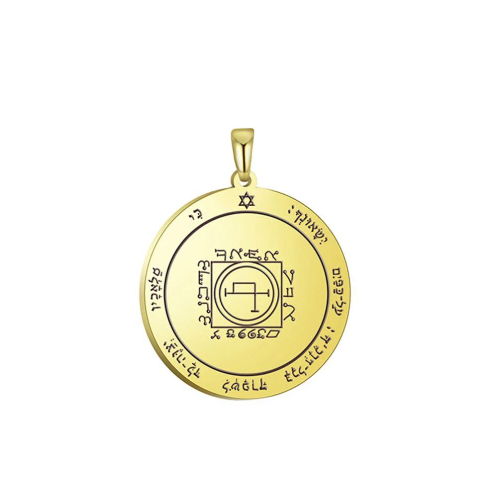 Dawapara Salomon Anhänger Pentagramm der Sonne Amulett Anhänger für Halsketten Edelstahl Schmuck Talisman Zubehör