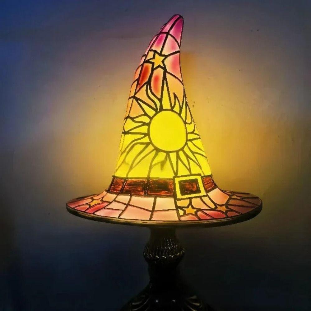LED Witch Hat Table Lamp USB Socket Bedroom Ornament New Bedroom Decoration