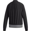 Adidas Logo Print Zip Long Sleeve Bomber Jacket Women Jackets Black DM5312