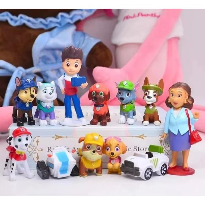 Patrula Catelusilor Set of 12 Figurines, Multicolor Boy Toys for Kids 3+ Years, 2-8 cm Action Figures