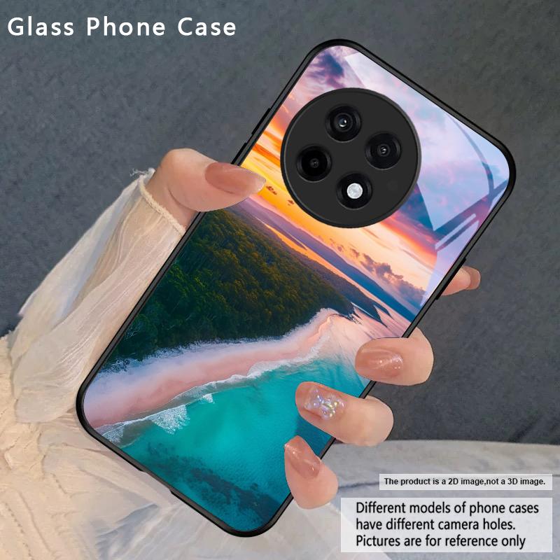 Sea storm small sailboat For OnePlus Nord CE 2T 2 3 Lite N20 N30 6T 7 7T 8 8T 9 10 Pro 11R 12R 13R Ace 2V 5 Pro Glass Phone Case