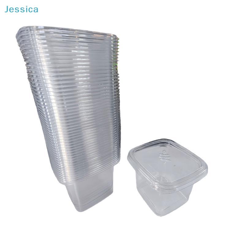 50Pcs Transparent Square Cake Packaging Boxes – Disposable Plastic Containers for Pastry/Dessert Takeout & Storage