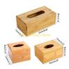 F26C Rectangle Bamboo Tissue Holder Lightweight Napkin Dispenser Easy Cleaning Utility Paper Organizer Dustproof for Tabletop