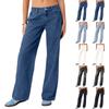 Women's Fashionable, Versatile, Tall-Enhancing, High-Waisted Wide-Leg Jeans