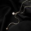 Trendy Imitation Pearls Long Tassel Y Shaped Necklace For Women Gold Silver Chain Choker Party Jewelry Accessories Adjustable