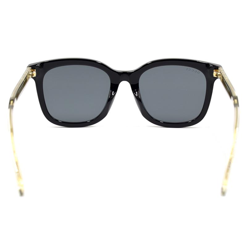 Gucci Elegant Statement Plate Frame Square Sunglasses Men's Black