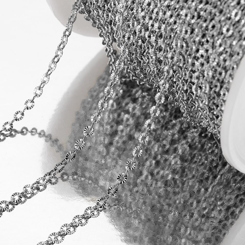 No Fade 1Meter Silver Color Stainless Steel Link Chains DIY Chain for Needlework Necklaces Bracelets Jewelry Making Accessories
