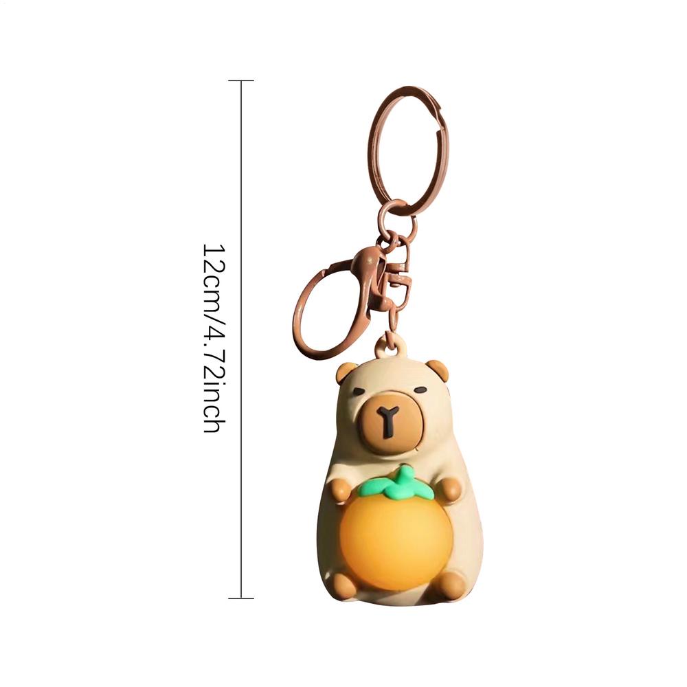 Creative Capybara Keychain With Lighted Cute Luminous Capibara Anime Lighting Keyring Mini Doll Capybara Keyring Accessories