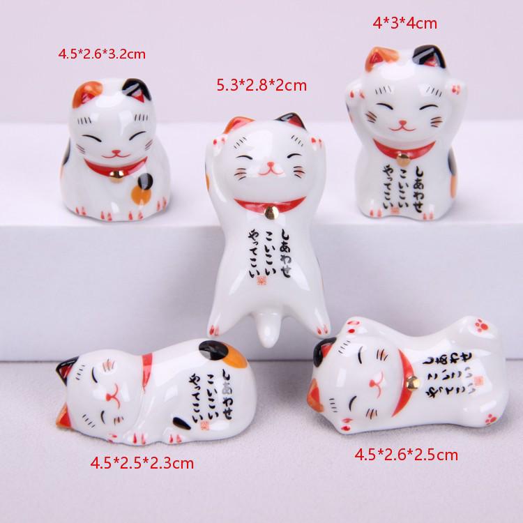 Japanese Lucky Cat Ceramic Chopstick & Pen Holder